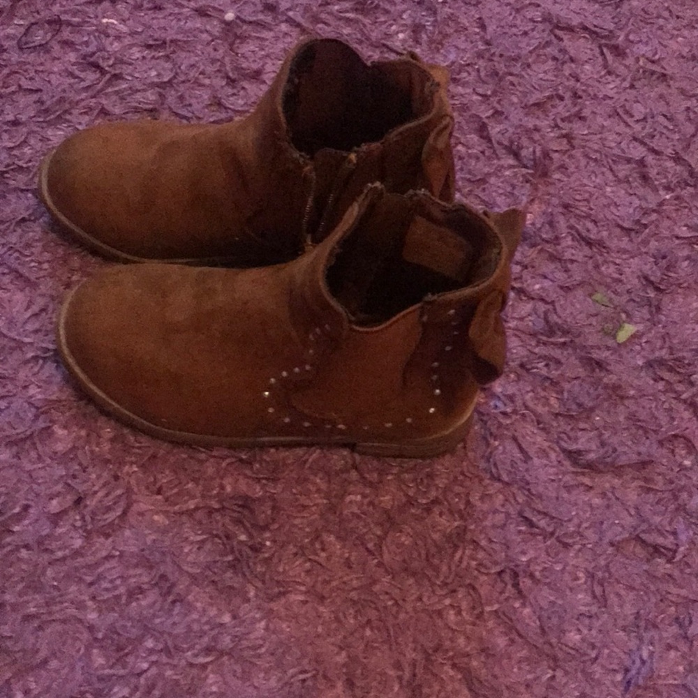 Kids cute brown boots
